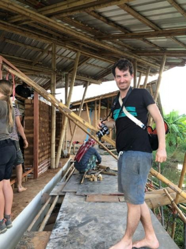 Adobe walls during the construction of the guesthouse in BAAN DOI Centre of Agriculture