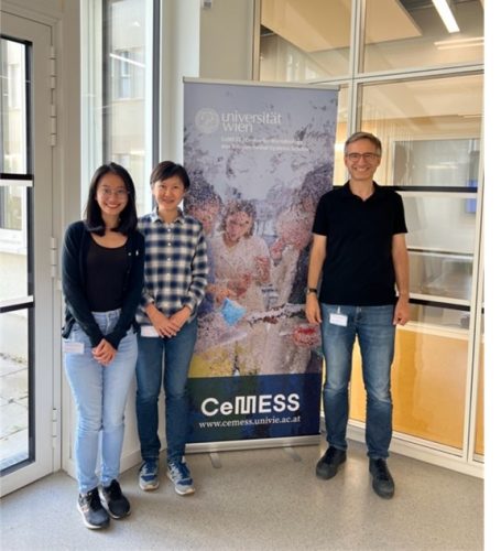 Group photo in the Centre for Microbiology and Enviromental Systems Science, University of Vienna (from left to right: Dr. Loi Jia Xing, UM; Prof. Ir. Dr. Adeline Chua, UM; Prof. Holger Daims, UW) 