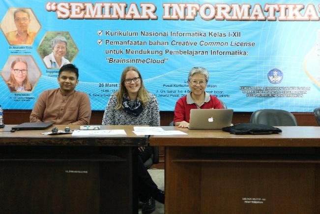 Speakers at the Seminar on new Indonesian Informatics Curriculum and Head in the Clouds Project in Jakarta, Indonesia